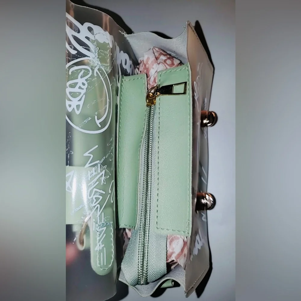 Transparent Graffiti Jelly Small Crossbody/Shoulder Handbag/Purse 👜- NWOT. - Picture 7 of 16